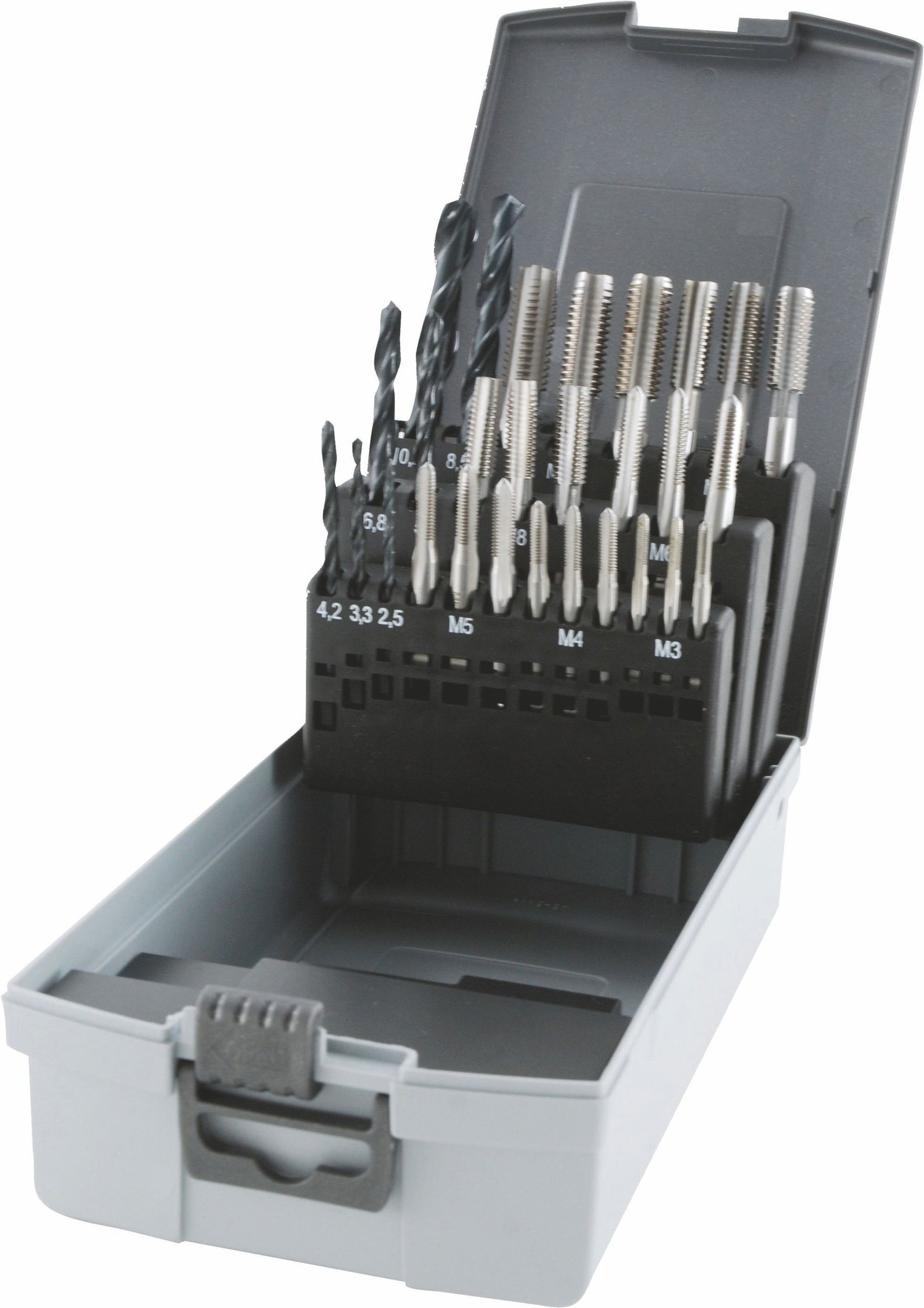 Kit | Hand Tap Sets M 3 - M 12 RH ISO2/6H HSSG | core hole drills |Type UNI Kit | Hand Tap Sets M 3 - M 12 RH ISO2/6H HSSG | core hole drills |Type UNI
