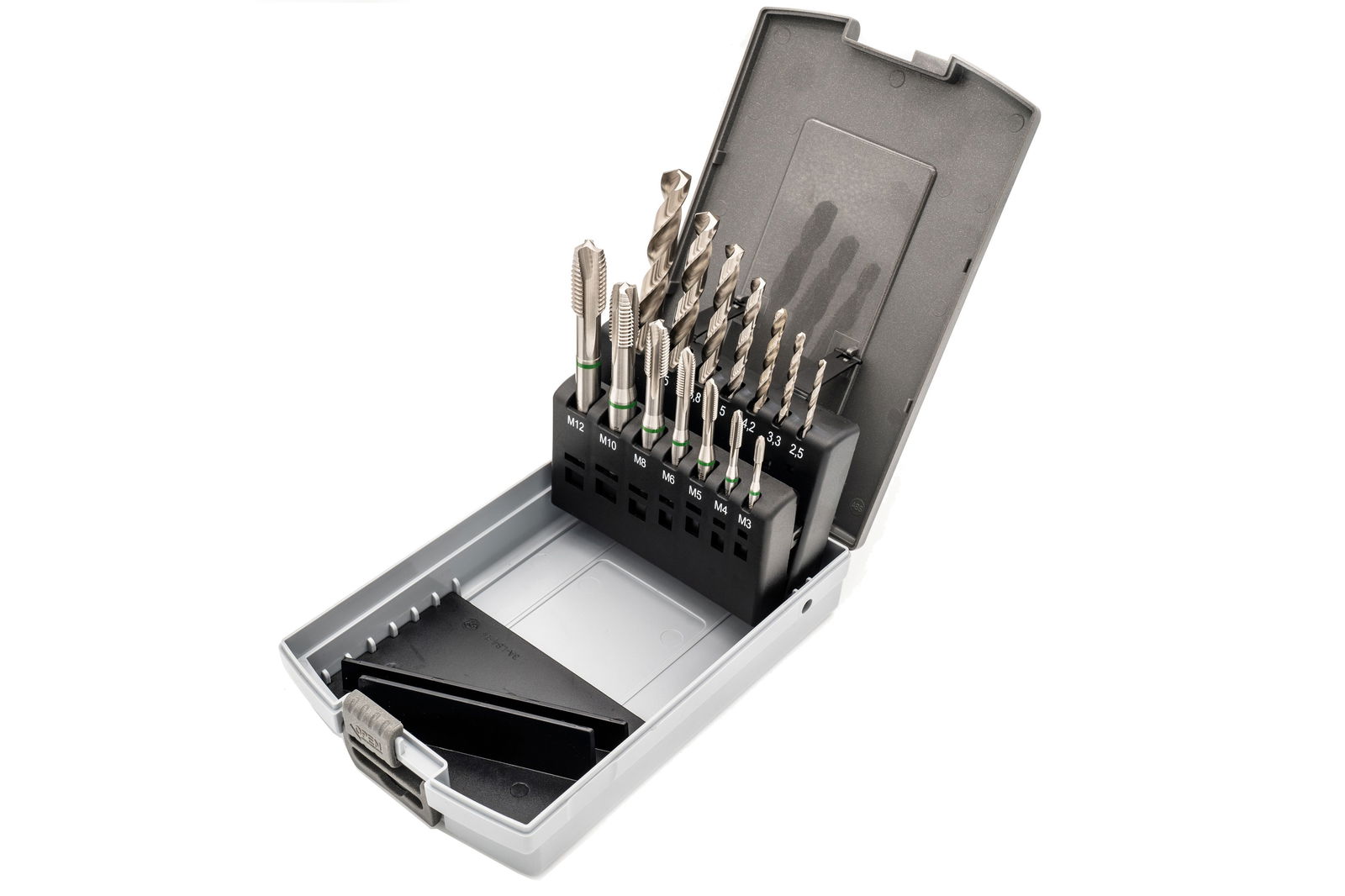 Kit | Machine Taps M 3 - M 12 RH ISO2/6H HSSE-G Form B | core hole drills | Type UNI Kit | Machine Taps M 3 - M 12 RH ISO2/6H HSSE-G Form B | core hole drills | Type UNI