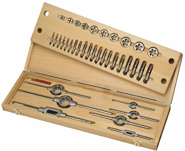 H140 LUBERO Gewindeschneid-Sortiment M 6x0,75 - M 24x1,5 RH HSS Sortiment im Holzkasten H140 LUBERO Gewindeschneid-Sortiment M 6x0,75 - M 24x1,5 RH HSS Sortiment im Holzkasten