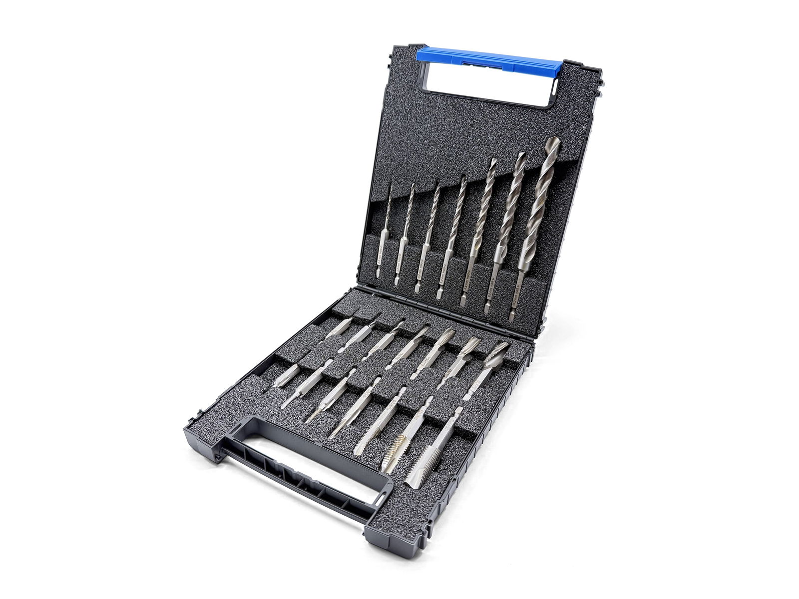 Lubero ProTap Bit-Set M3-M12 Für Durchgangs- & Sacklöcher inkl. Spiralbohrer Lubero ProTap Bit-Set M3-M12 Für Durchgangs- & Sacklöcher inkl. Spiralbohrer – Bild 1